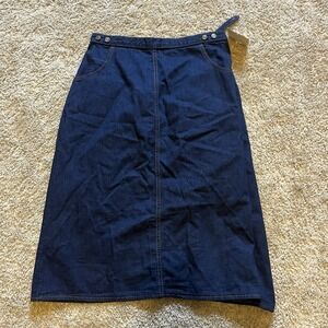 Brand New 1970s Women's Levi's Denim Skirt Indigo Blue Size 30" New With Tags